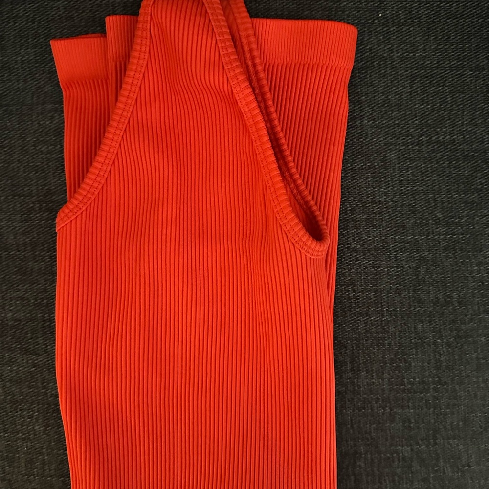 Missguided + Vibrant Orange Ribbed Tank Top - Picture 2 of 5